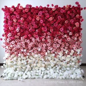 Muro de fondo para fotos de influencers, con tela de flores de seda sintética de colores variados y base de rosas, personalizable para decoración de hoteles, eventos y <span class=keywords><strong>bodas</strong></span>. - Product Image 3