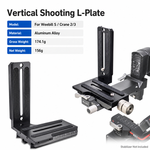 Placa en L de aluminio con tornillo de 1/4 para gimbal Zhiyun <span class=keywords><strong>Weebill</strong></span> <span class=keywords><strong>S</strong></span>, <span class=keywords><strong>Crane</strong></span> 2, <span class=keywords><strong>Crane</strong></span> 3, soporte de grabación vertical y montaje de cámara - Product Image 3