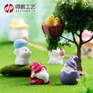 Dp Miniature Easter Gnome And Bunny Egg Decorations Resin Indoor Desktop Ornaments For Easter - Product Image 4