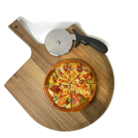 Set Perlengkapan Memanggang Pizza, Set Alat Pizza Lengkap Desain Pemotong Kulit Batu Piza Kombinasi Acak
