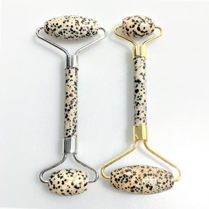 Élément Chaud d'été Naturel rouleau Double Tête Dalmatien Jasper Outils De Massage - Product Image 1