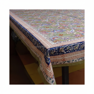 Indian Manufacturer's New Arrival Handmade <b>Wood</b> <b>Block</b> Tablecloth Misty Olive Gud Style Print Wholesale Price - Product Image 1