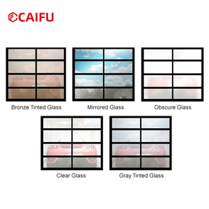 Porte de <span class=keywords><strong>garage</strong></span> sectionnelle automatique sur mesure en verre transparent et aluminium, fixation murale, télécommande électrique pour maisons - Product Image 6