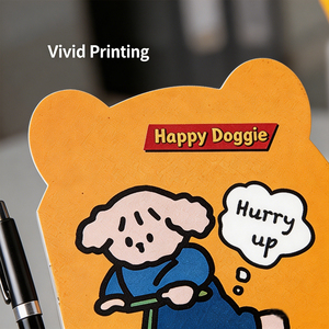 Happy Doggie Cartoon <b>Memo</b> <b>Pad</b> Orange Bear Shape Non-Adhesive Colorful Design for Desk Use - Product Image 4