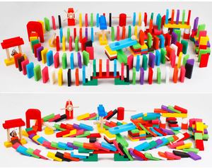 Jouets éducatifs en bois Montessori pour enfants, jeu de <span class=keywords><strong>dominos</strong></span> colorés, jouets de table - Product Image 4