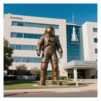 Personnalisé Rétro Bronze Astronaute Sculpture En Plein Air Jardin Art Moderne Sculpture Bronze Métal Laiton Astronaute Grande Statue