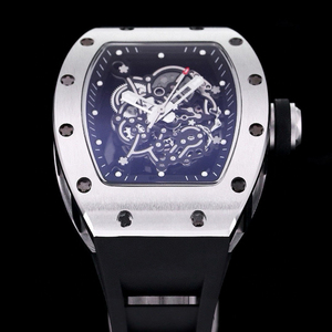 Reloj de pulsera prémium con esfera en forma de barril, marco de acero plateado, movimiento de esqueleto visible, material duradero, ideal como regalo de moda para hombre - Product Image 3