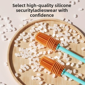 Brosse à long manche en silicone pour bouteilles, brosse de nettoyage multi-usages pour tasses isolées de cuisine domestique - Product Image 4