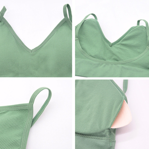Conjunto de Top y Tanga para Mujer, Sin Varillas, Transpirable, Sin Costuras, Talla Grande, Top Corto Suave, Lencería, Talla M-L - Product Image 5