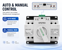 Interrupteur de transfert automatique EPEPRO 2P 63A 220V 50/60Hz 2 phases ATS 5kA Capacité de coupure 63A Courant de cadre pour situations d'urgence