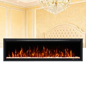 Cheminées électriques modernes <span class=keywords><strong>avec</strong></span> chaleur pour chambre à coucher, 42''50''60''72'' 1500W, <span class=keywords><strong>flamme</strong></span> artificielle de bois - Product Image 1