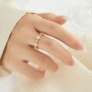 Flower <b>Open</b> <b>Ring</b> Gold Adjustable For Women Gift Jewelry R14610 - Product Image 2