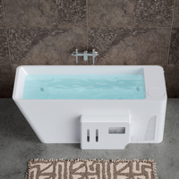 Baignoire froide en acrylique noire locale américaine, tout-en-un, avec refroidisseur d'eau, filtration à l'ozone et au chlore pour réguler le pH, baignoire à glace