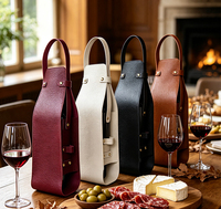 Sac de transport à vin en PU de haute qualité pour cadeaux de célébration, sac cadeau à vin en similicuir pour fête, avec logo personnalisé pour promotions commerciales