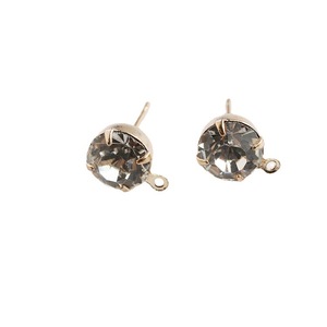 Pendientes de botón con forma de bola, engaste de garra, aleación de zinc, chapado en plata, oro KC, color blanco K, accesorios de joyería de moda - Product Image 4