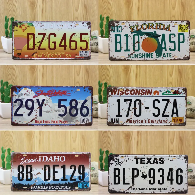 Wholesale Vintage Retro Novelty Custom Metal Sign Bar Decor Wall Sign License Plate