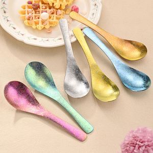 Cuillère à soupe en titane pur, cristallisée à haute température, résistante à la chaleur, anti-moisissure, antibactérienne, couleur unie, minimaliste - Product Image 1