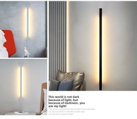 Lampu Dinding LED Linear Tipis Anti Silau dari Aluminium, Lampu Dinding Strip Panjang untuk Proyek Hotel Komersial, Latar Belakang Hunian Modern