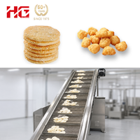 Chaîne de production industrielle de machines automatiques pour snacks, ligne de traitement de craquelins de riz, système de friture de biscuits en acier inoxydable