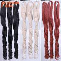 Extensions de cheveux synthétiques en fibre haute température, boucles françaises, double trame, 300g, pour tresses au crochet, ondulations lâches