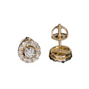 Pendientes Circulares de 8.5mm con Diamantes Cultivados en Laboratorio, Plata de Ley 925, Corte Brillante, Certificación IGI, Estilo Hip Hop para Hombre, Ideales para Bodas - Product Image 2