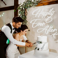 Letreros de neón LED para boda, letras de amor de neón flexibles, rizadas, personalizadas, para siempre