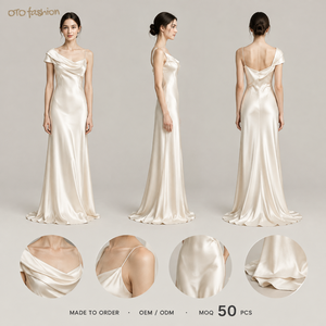 <span class=keywords><strong>Robe</strong></span> longue élégante en satin ivoire, col bénitier, épaules dénudées, <span class=keywords><strong>robe</strong></span> de mariée en soie, longueur ras du sol, <span class=keywords><strong>robe</strong></span> de soirée formelle <span class=keywords><strong>pour</strong></span> cérémonie de mariage - Product Image 4