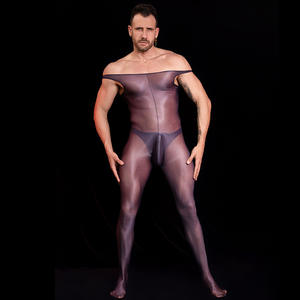 <strong>Men's</strong> Sexy Low-Rise <strong>Crotchless</strong> Bodystocking Spandex/Nylon Lingerie Breathable Body Stockings Trample Feet - Product Image 4