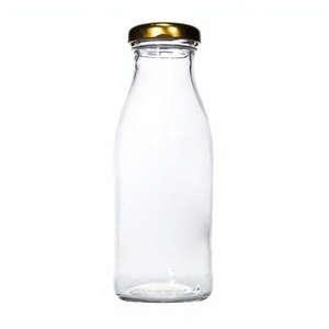 Clear Glass Screw Cap Bottle Round Beverage <b>Container</b> for Juice <b>Water</b>/ - Product Image 4