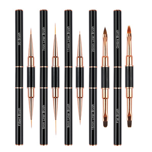 Meilleur <span class=keywords><strong>kit</strong></span> de pinceaux pour vernis à ongles en gel avec manche en métal Brosse à baiser sur les ongles en gel près de chez moi Doublure ovale plate en forme de cheveux Virole sertie - Product Image 4