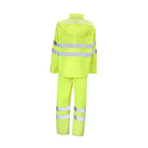 Tuta antipioggia - HV1753 3XL Amazonas - Colore: Giallo fluorescente - Indice di riflettività massimo, cuciture termosaldate - Product Image 2