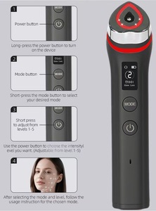 Dispositivo de Belleza Facial de Electroporación Portátil, Lifting Facial <span class=keywords><strong>ESM</strong></span>, Microcorriente, Tecnología de Espectro de Cinco Colores sin Agujas - Product Image 5