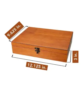 Light Cherry Finish Wooden Boxes Wooden Treasure Box Wooden Box Packaging With Brass Latch