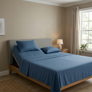 Ensemble de draps 4 pièces 36" Cal King avec <span class=keywords><strong>drap</strong></span> supérieur séparé Flex Head, 600 fils, pour lit réglable, poches profondes de 15 pouces, pour lit Sleep Number - Product Image 1