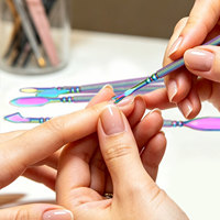 Nouvel outil de manucure double tête en acier inoxydable pour repousser les cuticules et le vernis, lime à ongles en titane, outil de dépose des ongles