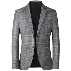 <span class=keywords><strong>Blazer</strong></span> à <span class=keywords><strong>carreaux</strong></span> pour <span class=keywords><strong>homme</strong></span>, coupe ajustée, décontracté, pour mariage, vente en gros 2024 - Product Image 1