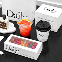 Caja de Repostería Personalizada con Separador para Tartas de Huevo y Cupcakes, Empaque de Panadería, Caja Plegable de Grado Alimenticio, Juego de Bolsas de Papel para Café y Postres