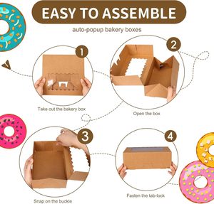 Boîtes en papier recyclables de qualité alimentaire avec logo personnalisé, pour sushis, fruits, chocolats, biscuits, desserts, traiteur, emballage, plateau avec séparateurs - Product Image 4