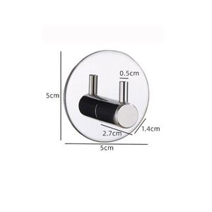 Black 304 Stainless Steel Metal Wall <b>Hooks</b> <b>Rail</b> 5x5cm Eco-Friendly Flexible Design Gel Adhesive Wekis Brand for Clothing Use - Product Image 3