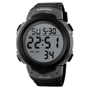 DSM11 Skmei 1068 Green <b>Digital</b> Sport <b>Watch</b> Black Round Display WR 50M <b>Waterproof</b> - Product Image 4