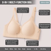 Soutien-gorge sans fil invisible pour femme avec support en gel, larges bretelles, push-up, bonnet complet, contrôle des graisses latérales, usage quotidien, ODM