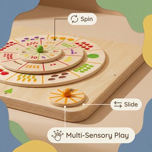 Juguete Educativo de Pared Montessori STEM de Madera, Ahorra Espacio, con Frutas y Verduras, para el Aprendizaje de Números y Cognición Infantil - Product Image 3