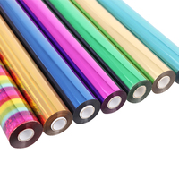 Feuille de marquage à froid holographique générique HDFOIL en PET, température de marquage 110-125°C, pour tissus, cuir, papier, plastique en rouleaux