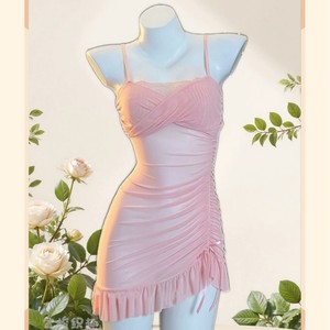 Camisola de lencería Golden Shuttle Fun, vestido de corte bajo, ropa de dormir suave de gasa sin mangas para mujer 8116 - Product Image 4