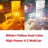 Ampoule LED 1157 Bay15d, double couleur, clignotant, DRL blanc ambre, 3157 7443 2835 24SMD 12-24V, feux de freinage, feux de recul, accessoires