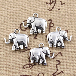 Charms elefante bifacciale 21*18*5mm antico adatto per ciondolo, ciondolo con ciondoli in argento tibetano Vintage - Product Image 5