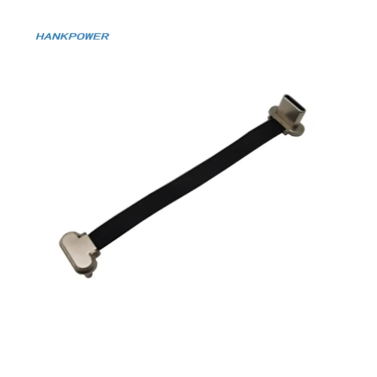 Custom Length Logo Thin Flat FPC L Shape USB C Cable Double 90 Degree USB Type-C to Type-C Ribbon Cable