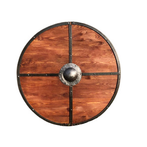 Escudo de Madera para Decoración de Interiores, Escudo de Madera Vikingo Medieval Clásico con Diseño Rústico, Escudo de Madera Hecho en Fábrica al por Mayor - Product Image 1