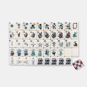 Jeu de tuiles de mahjong américain de luxe à 2 couches, série à motifs écossais, en acrylique sculpté, pliable, pour les rassemblements entre amis et les jeux de casino - Product Image 1