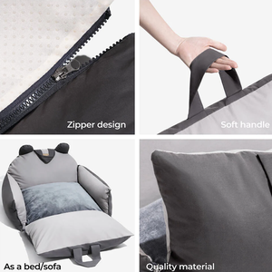 Bonita cama gris impermeable de lujo para mascotas con funda lavable extraíble, cama de Viaje de invierno para perros, cama con clavijas para exteriores para asiento de coche - Product Image 6